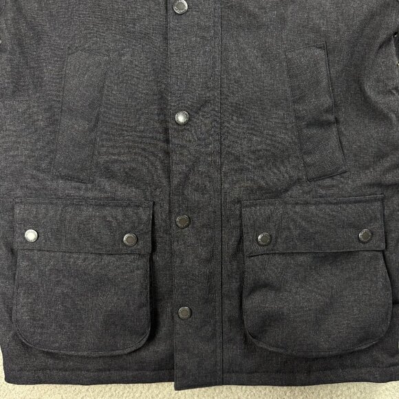 Barbour Jacket Men Medium Navy Blue Winter Bedale Waterproof Padded Quilted Coat - Picture 9 of 12
